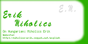 erik miholics business card